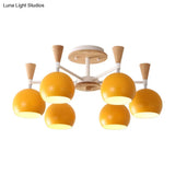 Macaron 3/6/8 - Light Acrylic Dome Ceiling Lamp - Pink/Yellow/Blue Semi Flush Pendant