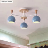 Macaron 3/6/8 - Light Acrylic Dome Ceiling Lamp - Pink/Yellow/Blue Semi Flush Pendant