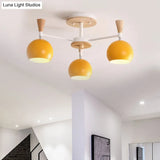 Macaron 3/6/8 - Light Acrylic Dome Ceiling Lamp - Pink/Yellow/Blue Semi Flush Pendant