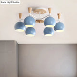 Macaron 3/6/8 - Light Acrylic Dome Ceiling Lamp - Pink/Yellow/Blue Semi Flush Pendant