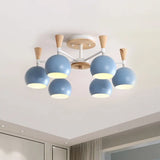 Macaron 3/6/8 - Light Acrylic Dome Ceiling Lamp - Pink/Yellow/Blue Semi Flush Pendant 6 / Blue