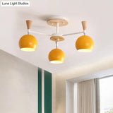 Macaron 3/6/8 - Light Acrylic Dome Ceiling Lamp - Pink/Yellow/Blue Semi Flush Pendant