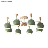 Macaron 3/6/8 - Light Acrylic Dome Ceiling Lamp - Pink/Yellow/Blue Semi Flush Pendant
