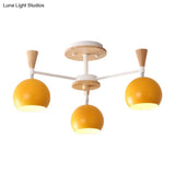 Macaron 3/6/8 - Light Acrylic Dome Ceiling Lamp - Pink/Yellow/Blue Semi Flush Pendant