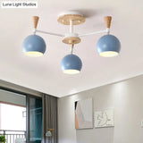 Macaron 3/6/8 - Light Acrylic Dome Ceiling Lamp - Pink/Yellow/Blue Semi Flush Pendant