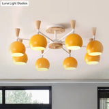 Macaron 3/6/8 - Light Acrylic Dome Ceiling Lamp - Pink/Yellow/Blue Semi Flush Pendant