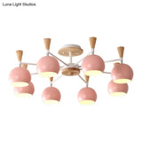 Macaron 3/6/8 - Light Acrylic Dome Ceiling Lamp - Pink/Yellow/Blue Semi Flush Pendant