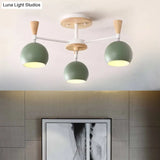 Macaron 3/6/8 - Light Acrylic Dome Ceiling Lamp - Pink/Yellow/Blue Semi Flush Pendant