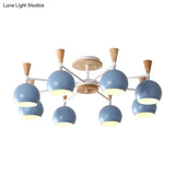 Macaron 3/6/8 - Light Acrylic Dome Ceiling Lamp - Pink/Yellow/Blue Semi Flush Pendant