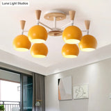 Macaron 3/6/8 - Light Acrylic Dome Ceiling Lamp - Pink/Yellow/Blue Semi Flush Pendant