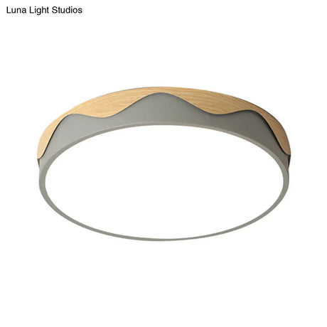 Macaron Acrylic Close To Ceiling Light - Rounded Thin Design 16.5’/20.5’ Wide Led Flush Mount
