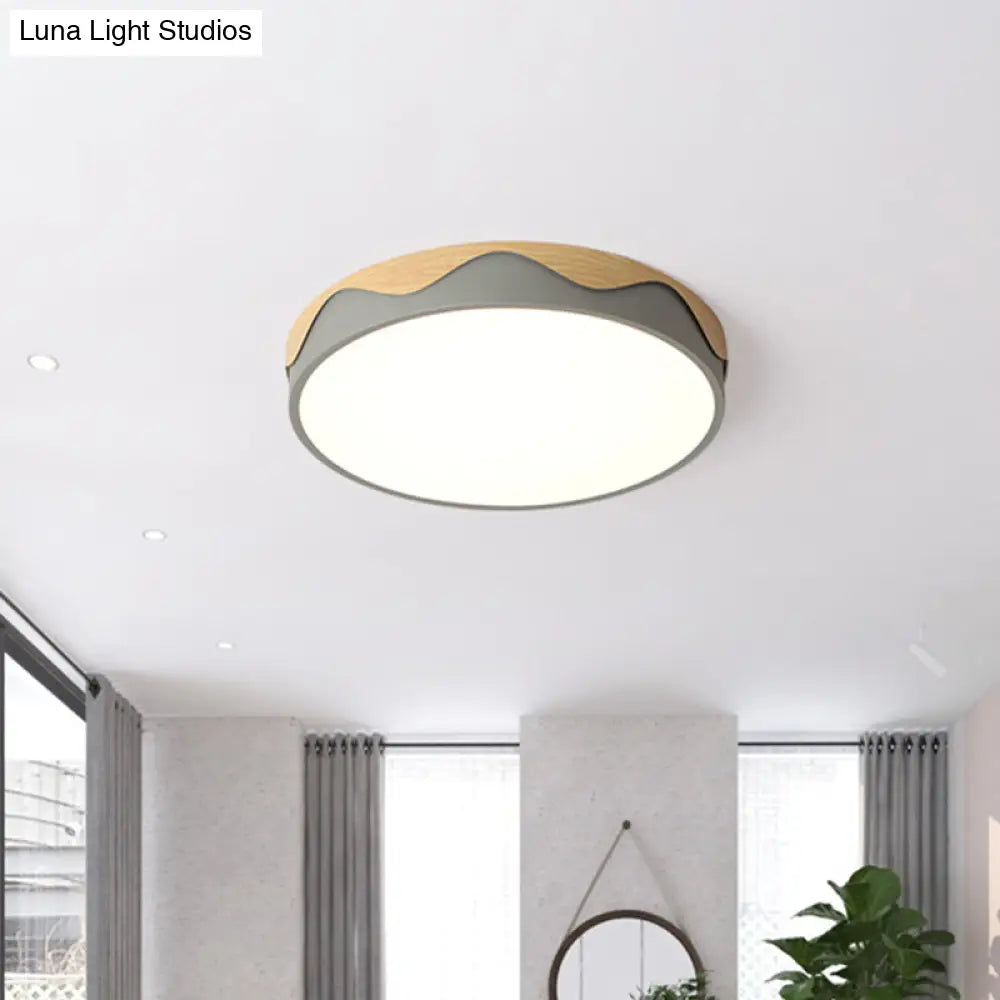 Macaron Acrylic Close To Ceiling Light - Rounded Thin Design 16.5’/20.5’ Wide Led Flush Mount