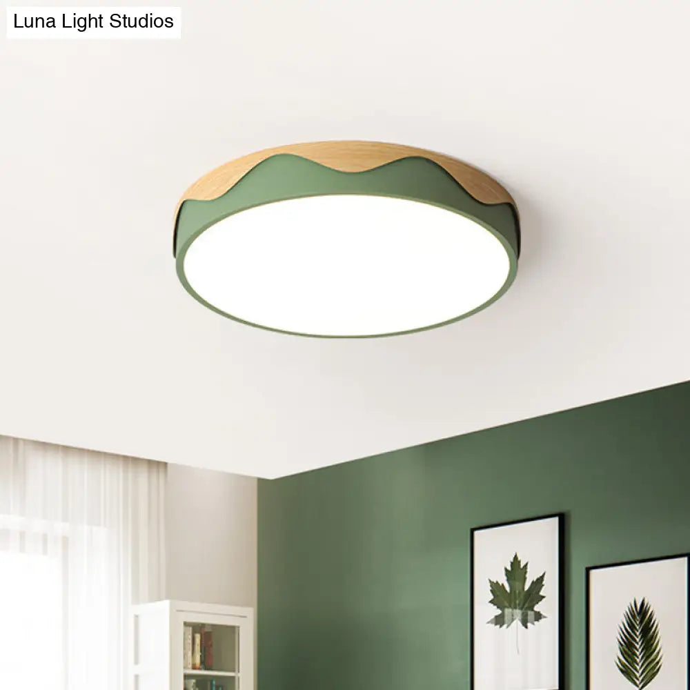 Macaron Acrylic Close To Ceiling Light - Rounded Thin Design 16.5’/20.5’ Wide Led Flush Mount
