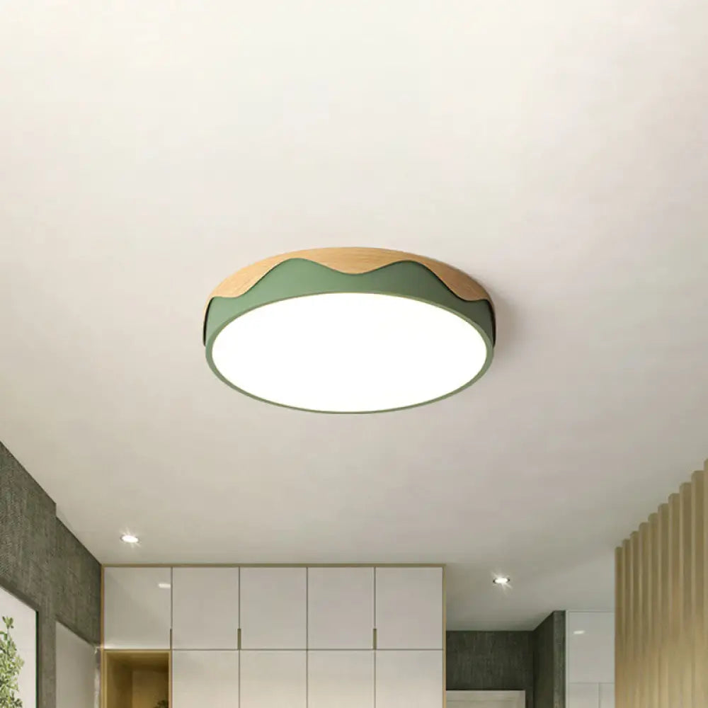 Macaron Acrylic Close To Ceiling Light - Rounded Thin Design 16.5/20.5 Wide Led Flush Mount Stylish