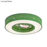 Macaron Acrylic Led Ceiling Lamp - Blue/Yellow/Green 16’/19.5’/23.5’ Round Flush Mount
