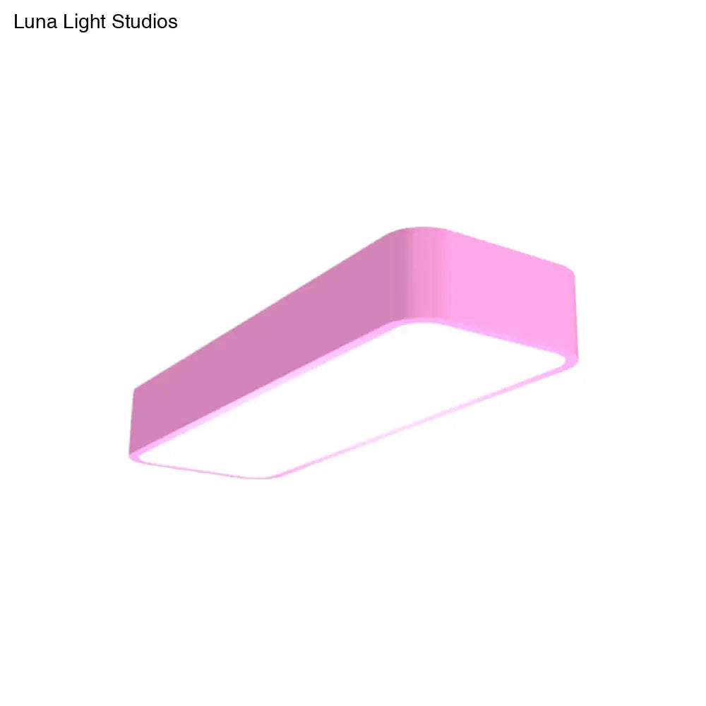 Macaron Acrylic Led Flush Mount Light: Bright & Colorful Ceiling Lighting For Kindergarten