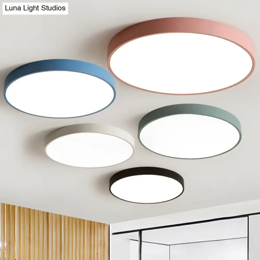 Macaron Acrylic Round Flushmount Ceiling Lights For Living Room