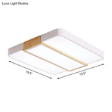Macaron Acrylic Square Ceiling Mount Light: Candy Colored Led Lamp (16’/19.5’ Wide) In Green