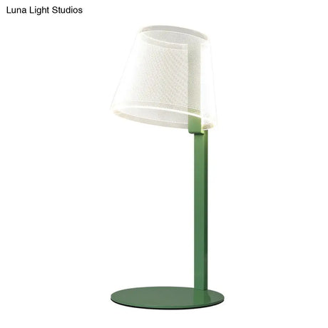 Macaron Acrylic Tapered Shade Table Lamp - Led Nightstand Lighting For Kids Bedroom