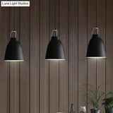 Macaron Black/Pink/Blue Restaurant Ceiling Hang Pendant Light - 1-Bulb With Aluminum Bell Shade