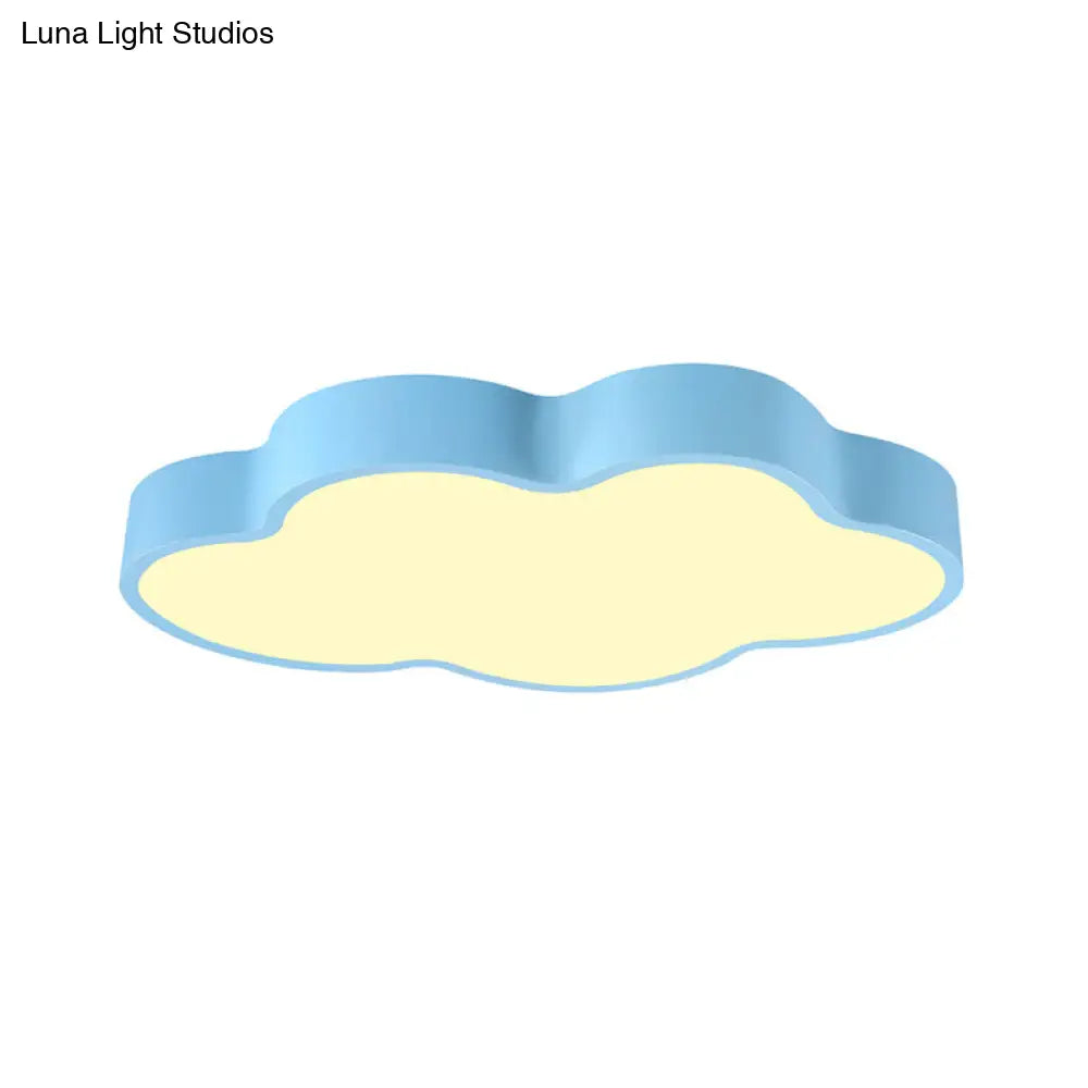 Macaron Cloud Shaped Led Ceiling Light - Acrylic 20.5’/24.5’ Wide White/Blue Ideal For Bedrooms
