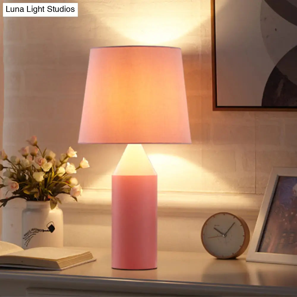 Macaron Colored Desk Light Pen - Modern Fabric Table Lamp For Restaurants