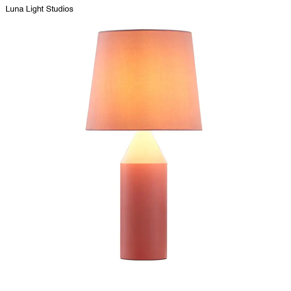 Macaron Colored Desk Light Pen - Modern Fabric Table Lamp For Restaurants