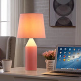 Macaron Colored Desk Light Pen - Modern Fabric Table Lamp For Restaurants Pink