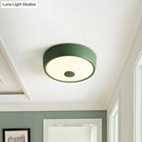 Macaron Drum Ceiling Flush Light In Metal With Led Ideal For Kids Room Available Various Colors
