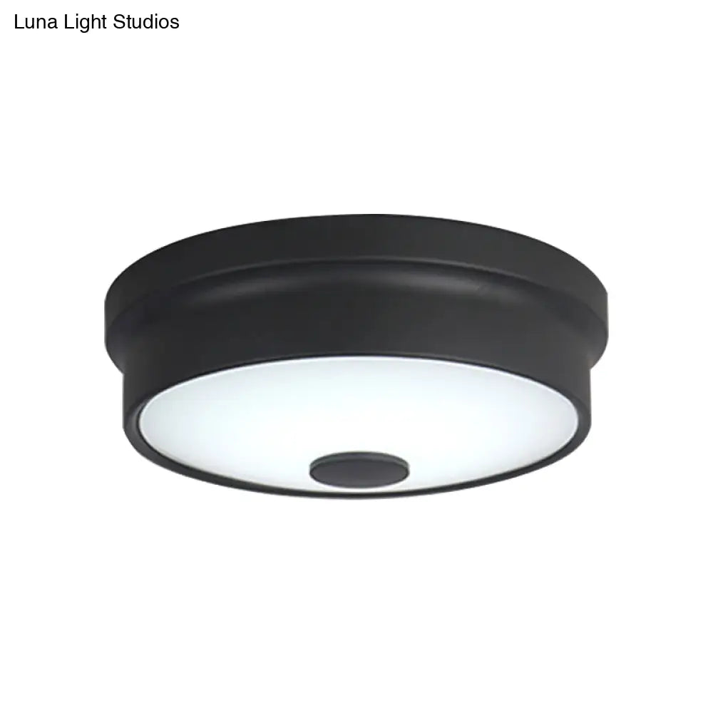 Macaron Drum Ceiling Flush Light In Metal With Led Ideal For Kids Room Available Various Colors