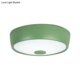Macaron Drum Ceiling Flush Light In Metal With Led Ideal For Kids Room Available Various Colors