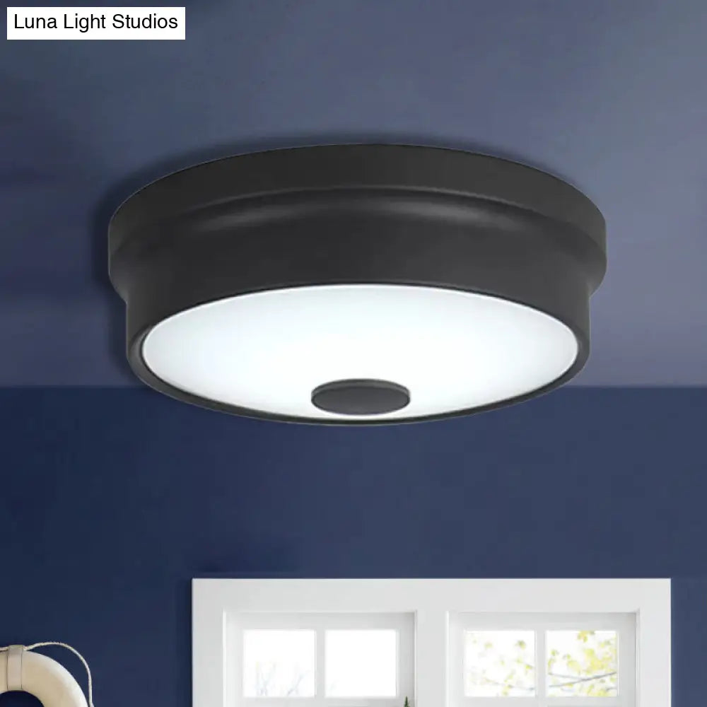 Macaron Drum Ceiling Flush Light In Metal With Led Ideal For Kids Room Available Various Colors