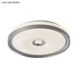 Macaron Flush Mount Led Ceiling Lamp - Grey/Pink/Brown Round Design With High Penetrated Acrylic
