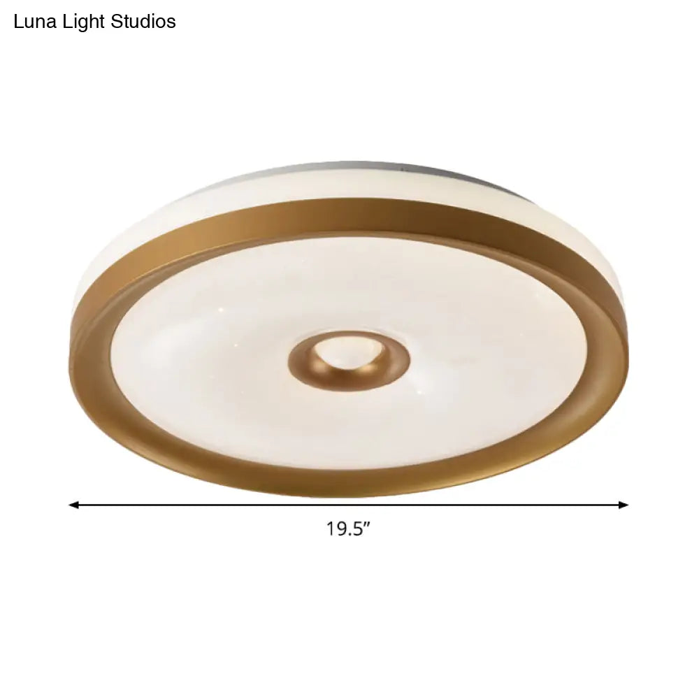 Macaron Flush Mount Led Ceiling Lamp - Grey/Pink/Brown Round Design With High Penetrated Acrylic