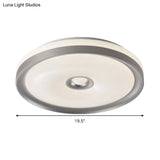 Macaron Flush Mount Led Ceiling Lamp - Grey/Pink/Brown Round Design With High Penetrated Acrylic