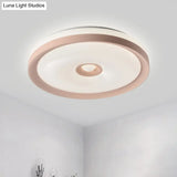 Macaron Flush Mount Led Ceiling Lamp - Grey/Pink/Brown Round Design With High Penetrated Acrylic