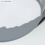 Macaron Grey/White Drum Acrylic Flush Mount Led Ceiling Light - 19.5’/23.5’ Wide Perfect For