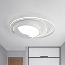 Macaron Grey/White Drum Acrylic Flush Mount Led Ceiling Light - 19.5’/23.5’ Wide Perfect For