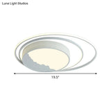 Macaron Grey/White Drum Acrylic Flush Mount Led Ceiling Light - 19.5’/23.5’ Wide Perfect For