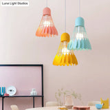 Macaron Iron Pendant Light Fixture - Stylish 1-Bulb Hanging Lamp For Dining Room & More