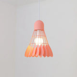 Macaron Iron Pendant Light Fixture - Stylish 1-Bulb Hanging Lamp For Dining Room & More Pink