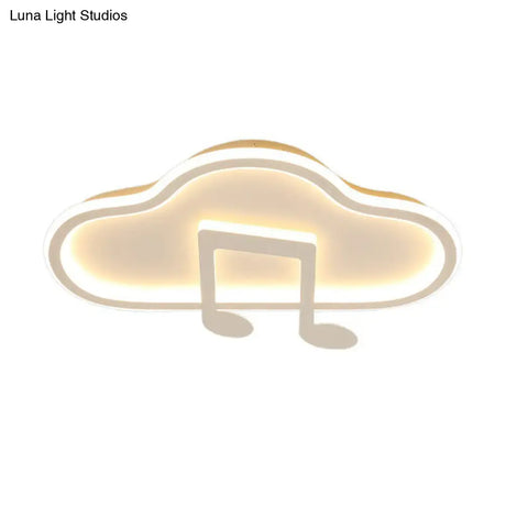 Macaron Led Flush Ceiling Light With Cloud And Musical Note Design