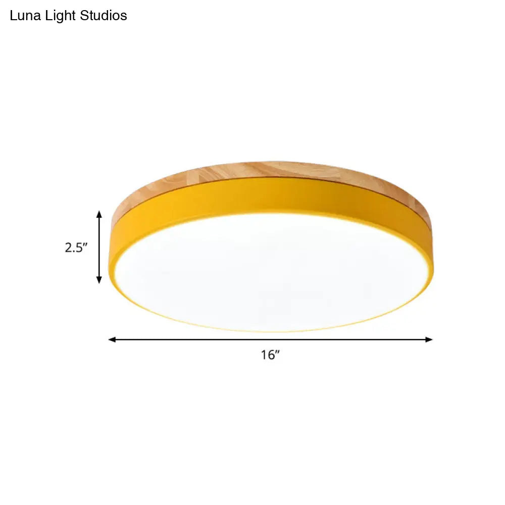 Macaron Loft Acrylic Ceiling Lamp: Candy-Colored Slim Circle Light For Child Bedroom