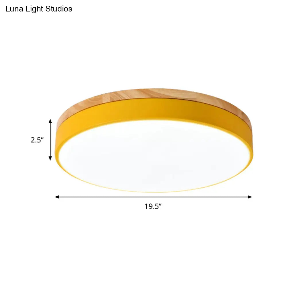 Macaron Loft Acrylic Ceiling Lamp: Candy-Colored Slim Circle Light For Child Bedroom