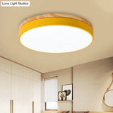 Macaron Loft Acrylic Ceiling Lamp: Candy-Colored Slim Circle Light For Child Bedroom