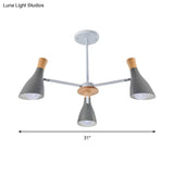 Macaron Loft Chandelier: Baby Bedroom Hanging Light With 3 Metal Lights