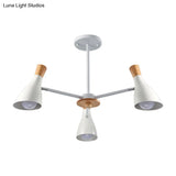 Macaron Loft Chandelier: Baby Bedroom Hanging Light With 3 Metal Lights