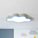 Macaron Loft Led Ceiling Lamp: Acrylic Cloud Shape Flush Light For Kids Bedroom Blue / Warm
