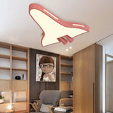 Macaron Loft Led Ceiling Lamp - Metal Acrylic Plane Flush Light For Kids’ Bedroom Pink / Third Gear