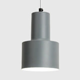 Macaron Loft Pendant Ceiling Light - Metallic Cylinder Design For Meeting Room Grey